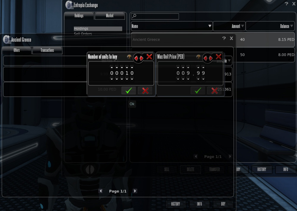 Inventory window Inventory window