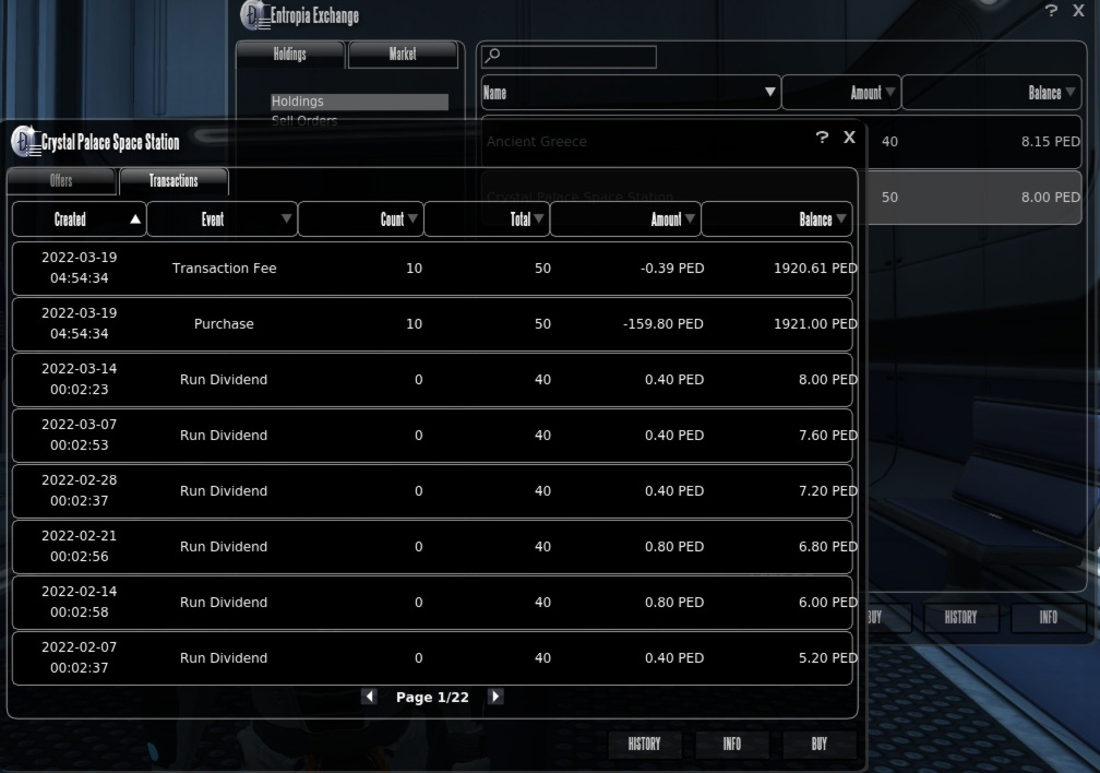 CP Transactions window